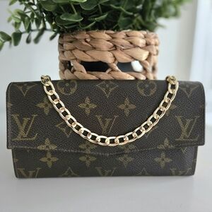 Authentic LOUIS VUITTON LV Monogram Vintage Long Wallet WOC Pochette